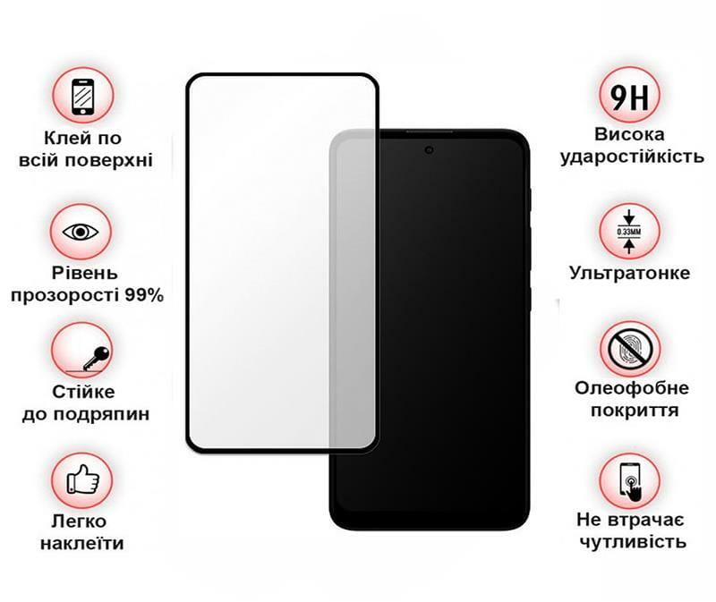 Защитное стекло BeCover для Motorola Moto E30/E40 Black (708143)