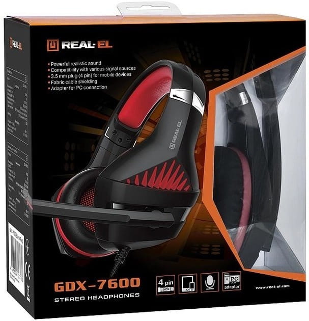 Гарнитура REAL-EL GDX-7600 Black/Red