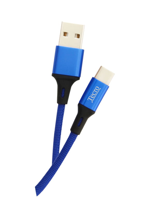 Кабель Tecro USB - USB Type-C, 1 м, синий (TC-0100BE)