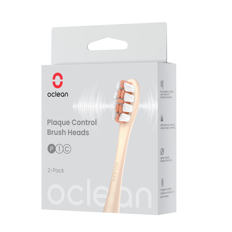 Насадка для зубної електрощітки Oclean P1C8 Plaque Control Brush Head Golden 2 шт (6970810552805)