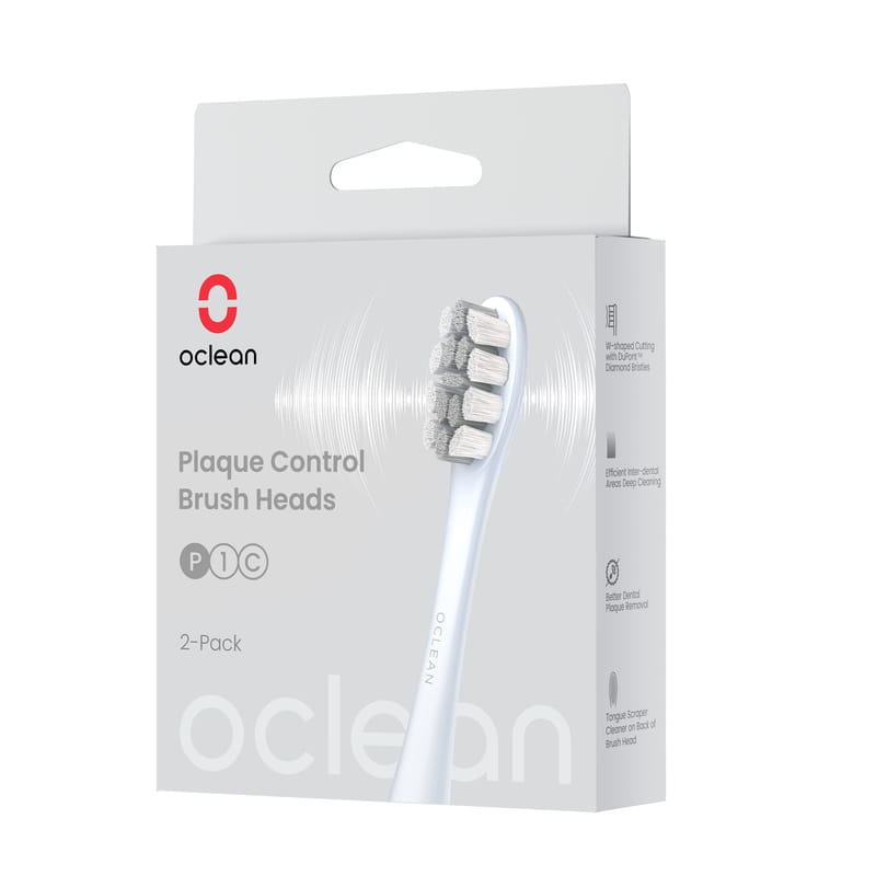 Насадка для зубной электрощетки Oclean P1C9 Plaque Control Brush Head Silver 2 шт (6970810552812)