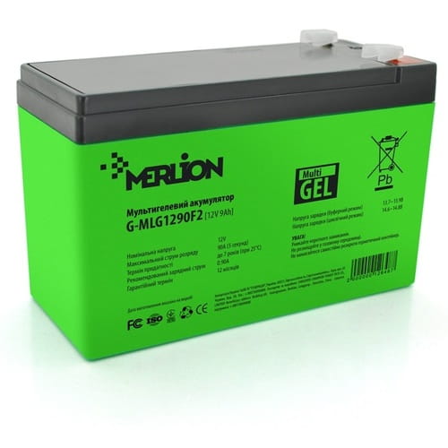 Фото - Батарея для ИБП MERLION Акумуляторна батарея  12V 9AH Green  AGM мультіг (G-MLG1290F2/12648)