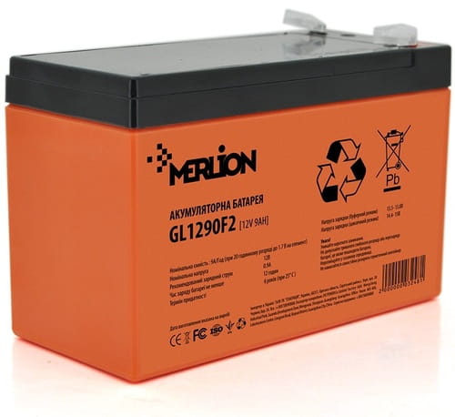 Фото - Батарея для ИБП MERLION Акумуляторна батарея  12V 9AH Orange  GEL GL1290 (GL1290F2GEL/03248)