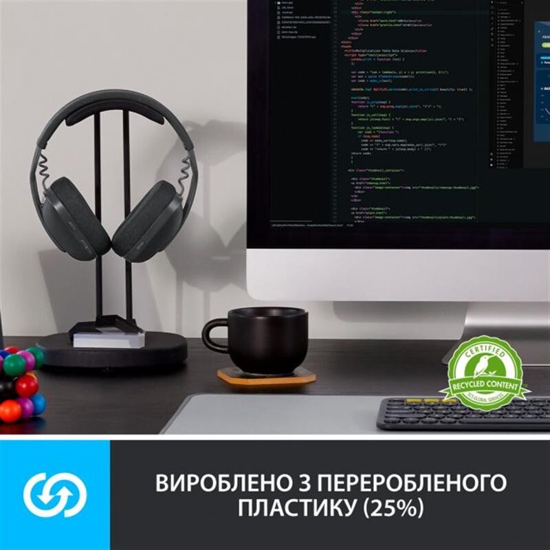 Bluetooth-гарнітура Logitech Zone Vibe 100 Wireless Graphite (981-001213)