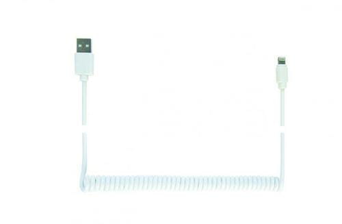 Фото - Кабель Cablexpert   USB - Lightning , спіральний, 1.5 м, білий (CC-LMAM (M/M)
