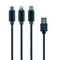 Фото - Кабель Cablexpert USB - Lightning + micro USB + USB Type-C (M/M), 1 м, черный (CC-USB2-AM31-1M) | click.ua