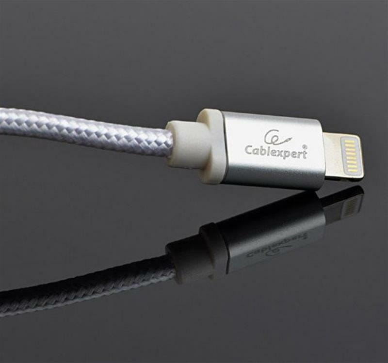 Кабель Cablexpert USB - Lightning (M/M), 1.8 м, серебристый (CCB-mUSB2B-AMLM-6-S)
