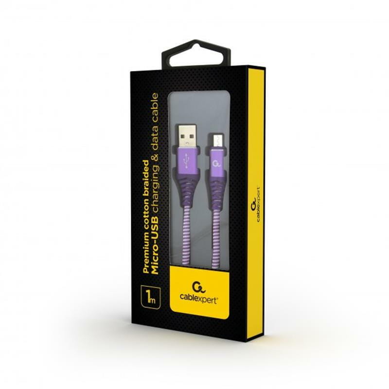 Кабель Cablexpert USB - micro USB (M/M), премиум, 1 м, фиолетовый (CC-USB2B-AMmBM-1M-PW)