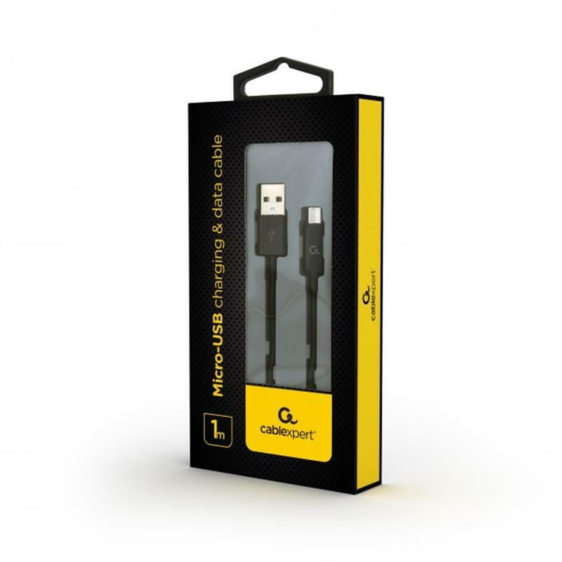 Кабель Cablexpert USB - micro USB V 2.0 (M/M), премиум, 1 м, черный  (CC-USB2P-AMmBM-1M)