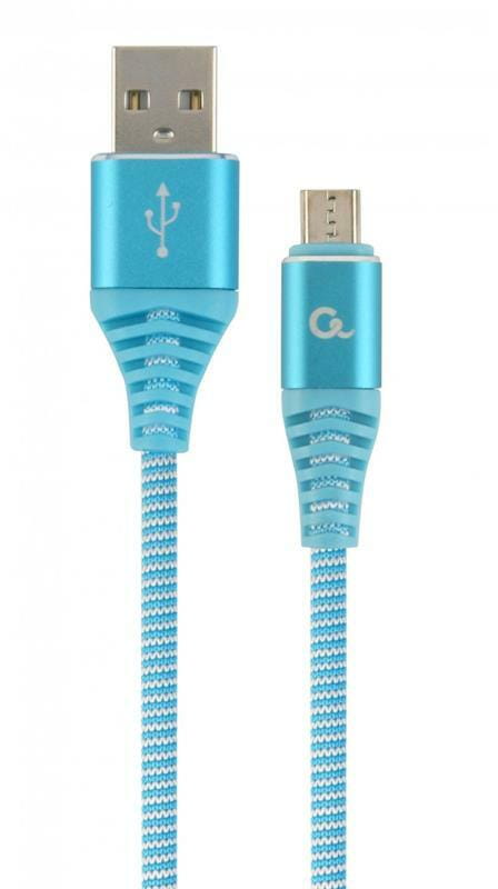Кабель Cablexpert USB - micro USB (M/M), премиум, 2 м, голубой (CC-USB2B-AMmBM-2M-VW)