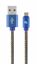 Кабель Cablexpert USB - micro USB (M/M), преміум, 1 м, синій (CC-USB2J-AMmBM-1M-BL)