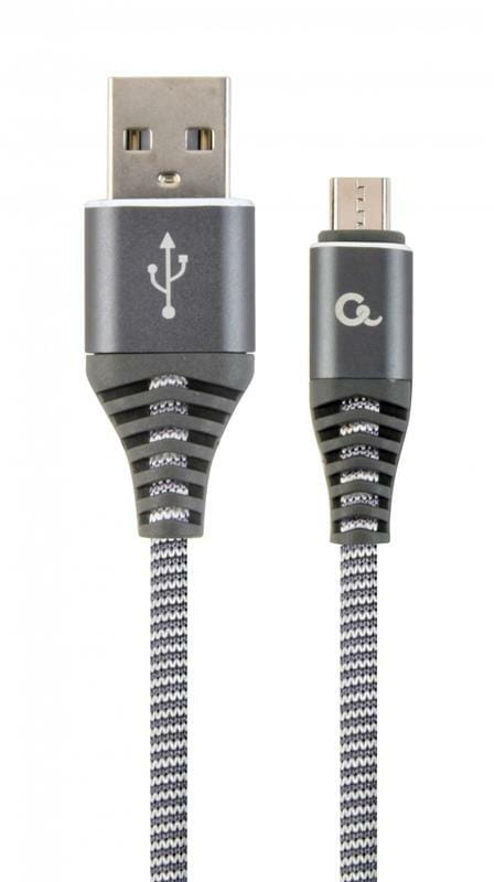 Кабель Cablexpert USB - micro USB (M/M), 2.1 А, премиум, 2 м, серый (CC-USB2B-AMmBM-2M-WB2)