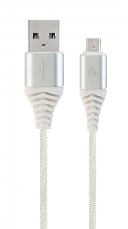 Кабель Cablexpert USB - micro USB (M/M), 2.1 А, премиум, 2 м, белый (CC-USB2B-AMmBM-2M-BW2)