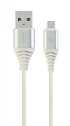 Кабель Cablexpert USB - micro USB (M/M), премиум, 1 м, белый (CC-USB2B-AMmBM-1M-BW2)