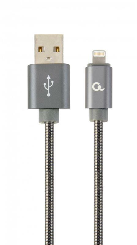 Кабель Cablexpert USB - Lightning (M/M), премиум, 1 м, серый (CC-USB2S-AMLM-1M-BG)