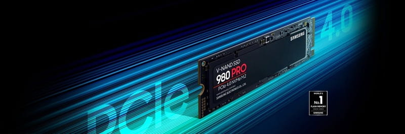 Накопитель SSD  2ТB Samsung 980 PRO M.2 2280 PCIe 4.0 x4 NVMe V-NAND MLC (MZ-V8P2T0BW)