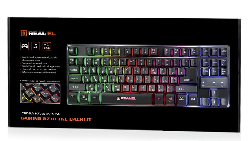 Клавиатура REAL-EL Gaming 8710 TKL Backlit Ukr Black