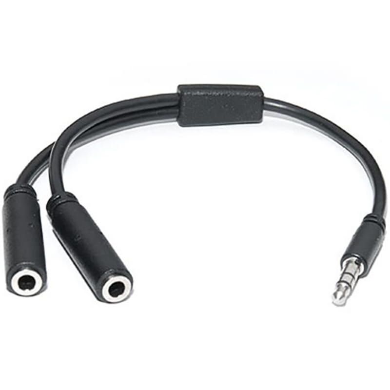Аудио-кабель REAL-EL Audio Pro 3.5 мм - 2х3.5 мм (M/F), 0.2 м, черный (EL123500039)