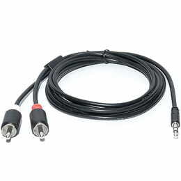Аудіо-кабель REAL-EL Audio Pro 3.5 мм - 2xRCA (M/M), 1.8 м, чорний (EL123500042)