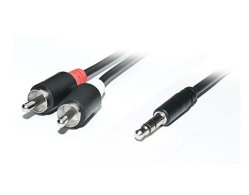 Аудио-кабель REAL-EL Audio Pro 3.5 мм - 2xRCA (M/M), 1.8 м, черный (EL123500042)