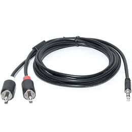 Аудио-кабель REAL-EL Audio Pro 3.5 мм - 2xRCA (M/M), 1.8 м, черный (EL123500042)