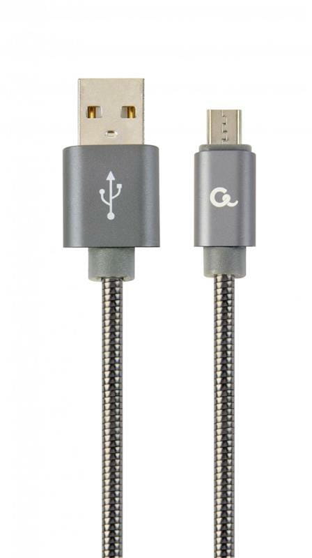 Кабель Cablexpert USB - micro USB V 2.0 (M/M), премиум, 2 м, серый (CC-USB2S-AMmBM-2M-BG)