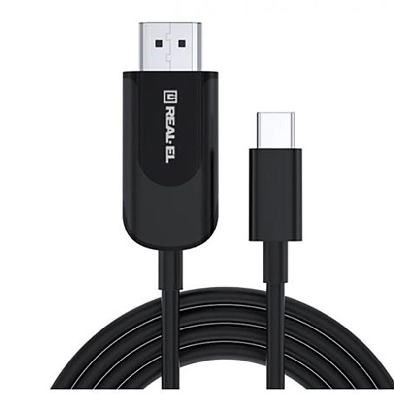 Кабель REAL-EL CHD-180 HDMI - USB Type-C (M/M), 1.8 м, Black (EL123500044)