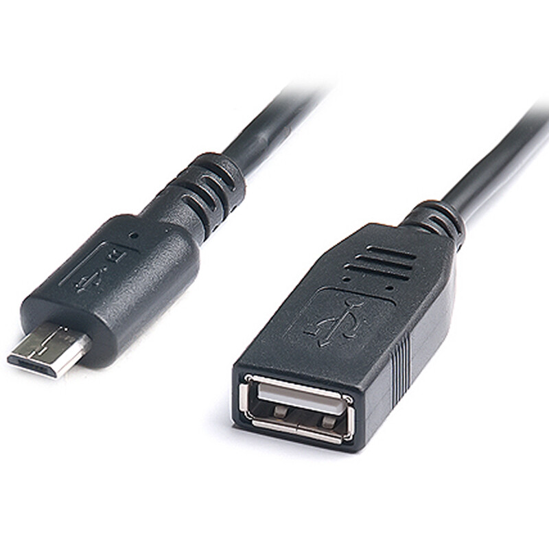 Кабель REAL-EL USB - micro USB V 2.0 (F/M), 0.1 м, черный (EL123500014)