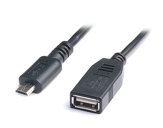 Кабель REAL-EL USB - micro USB V 2.0 (F/M), 0.1 м, чорний (EL123500014)