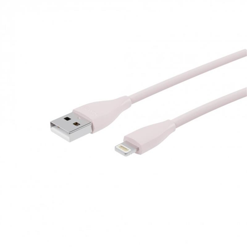 Кабель Maxxter USB-Lightning 1м рожевий преміум (UB-L-USB-01GP)