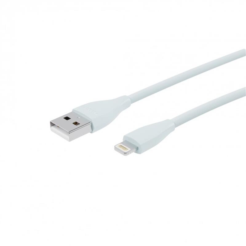 Кабель Maxxter USB-Lightning 1м ментолово-сірий преміум (UB-L-USB-01MG)