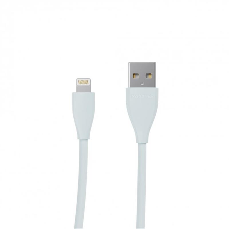 Кабель Maxxter USB-Lightning 1м ментолово-сірий преміум (UB-L-USB-01MG)
