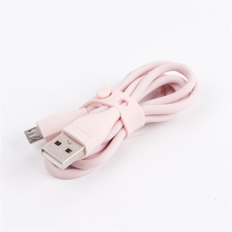 Кабель Maxxter USB-microUSB 1м рожевий преміум (UB-M-USB-01GP)