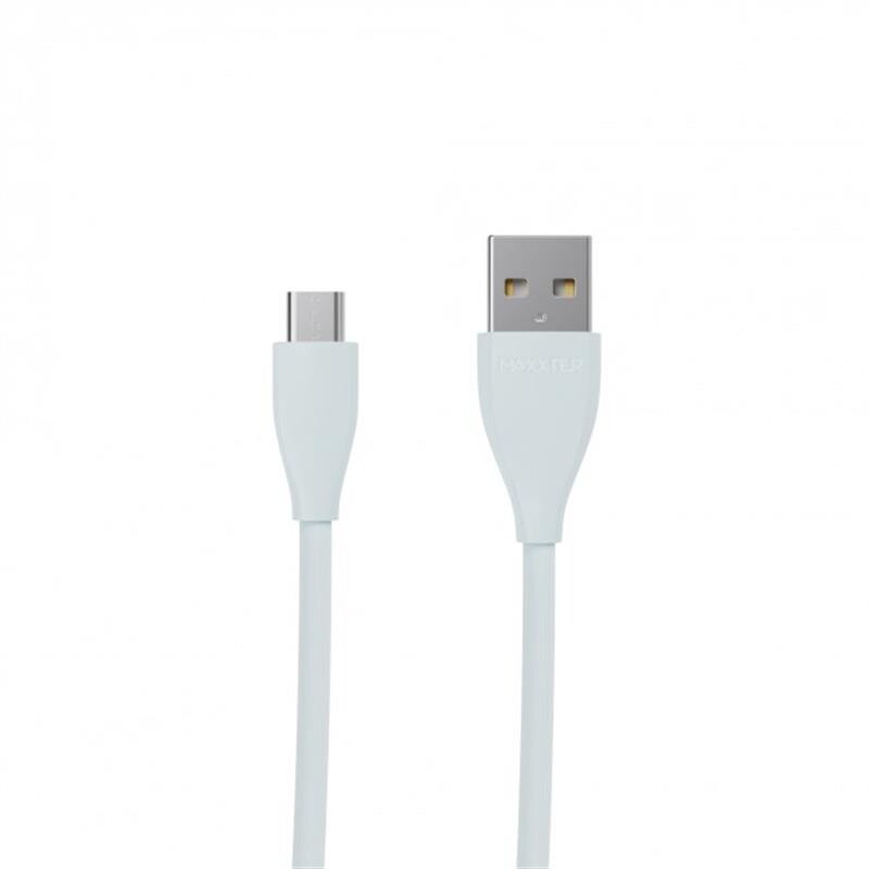 Кабель Maxxter USB-microUSB 1м ментолово-сірий преміум (UB-M-USB-01MG)