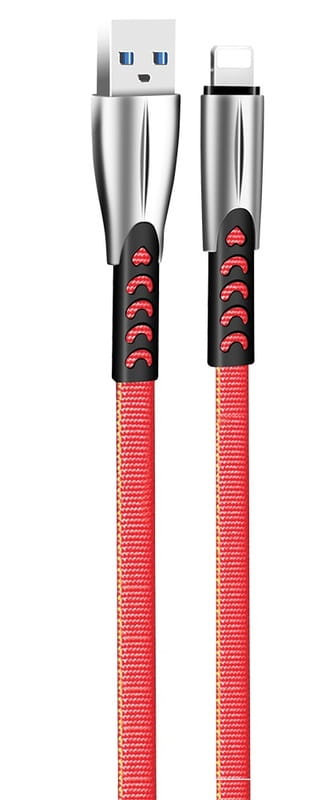 Кабель ColorWay USB - Lightning (M/M), 2.4 А, 1 м, Red (CW-CBUL010-RD)
