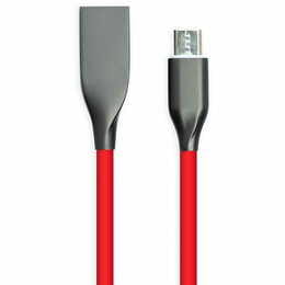 Кабель PowerPlant USB-microUSB, 1м, силікон, Red (CA911363)