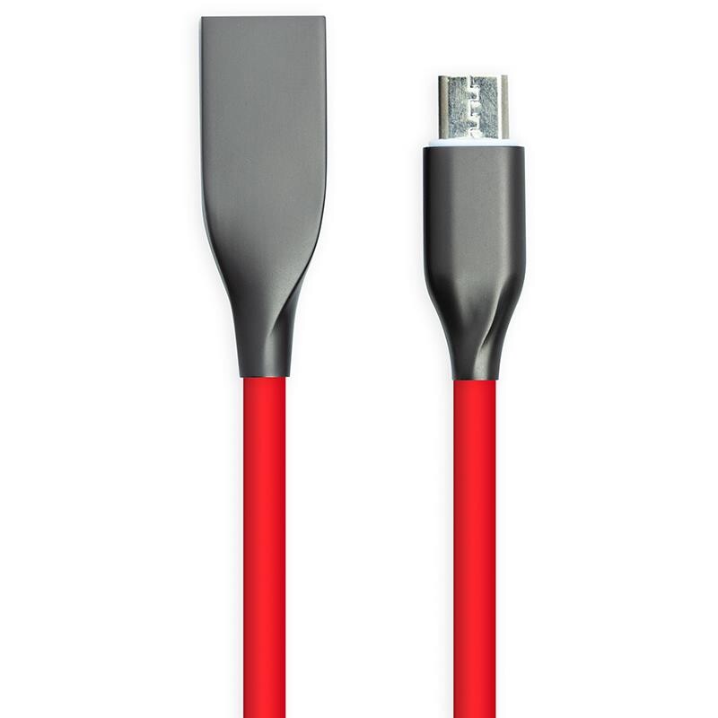 Кабель PowerPlant USB-microUSB, 1м, силікон, Red (CA911363)