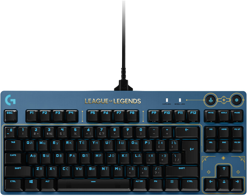 Клавиатура Logitech G Pro Mechanical Keyboard League of Legends Edition - LOL-WAVE2 Blue (920-010537)