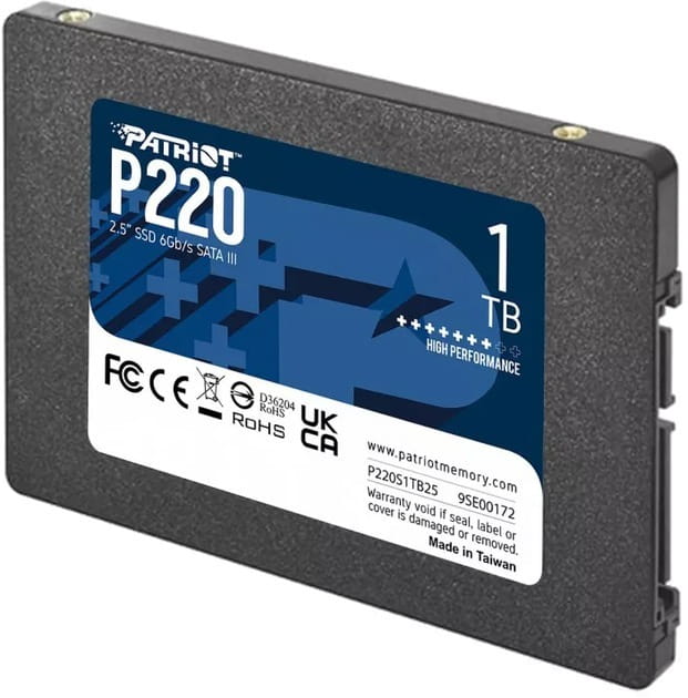 Накопитель SSD 1TB Patriot P220 2.5" SATAIII TLC (P220S1TB25)