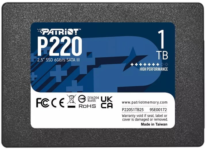 Накопитель SSD 1TB Patriot P220 2.5" SATAIII TLC (P220S1TB25)