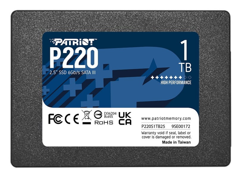 Накопитель SSD 1TB Patriot P220 2.5" SATAIII TLC (P220S1TB25)