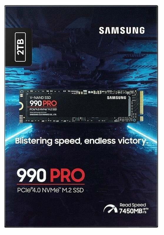 Накопичувач SSD  2ТB Samsung 990 PRO M.2 2280 PCIe 4.0 x4 NVMe V-NAND MLC (MZ-V9P2T0BW)