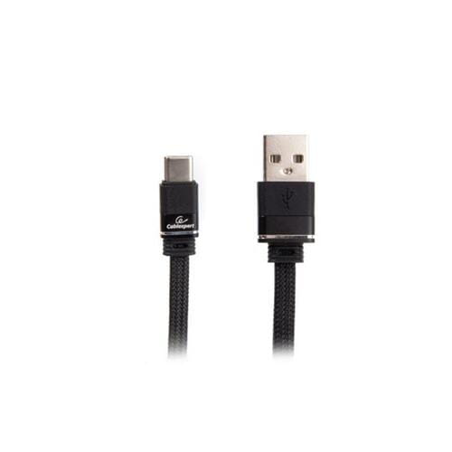 Photos - Cable (video, audio, USB) Cablexpert Кабель  USB - USB Type-C , преміум, плоский, 2.4 А, 1 м, чо (M/M)