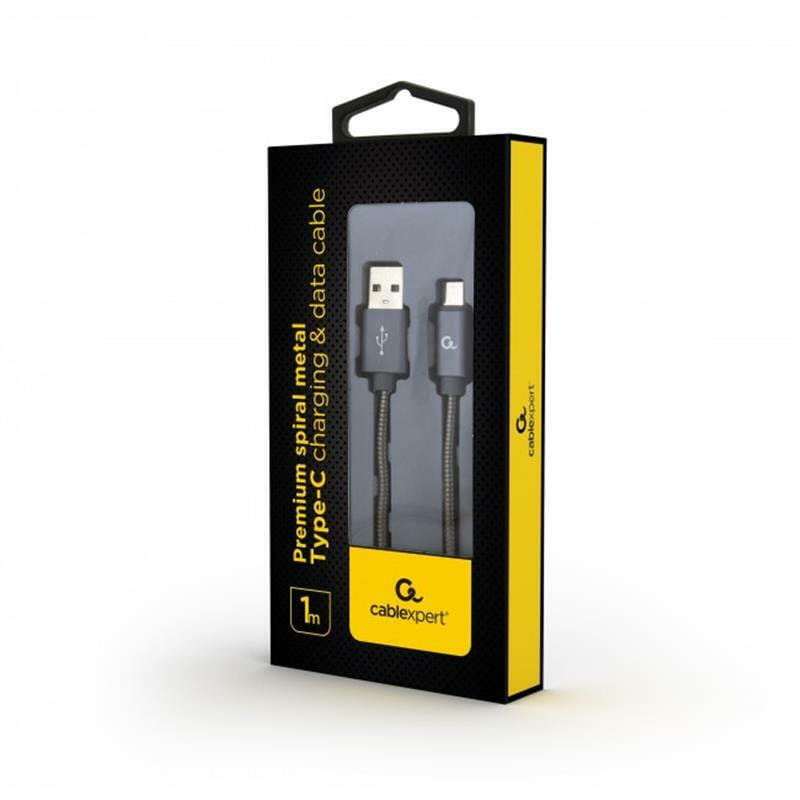 Кабель Cablexpert USB - USB Type-C V 2.0 (M/M), 1 м, серый (CC-USB2S-AMCM-1M-BG)