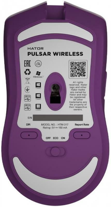 Миша бездротова Hator Pulsar Wireless Lilac (HTM-317)