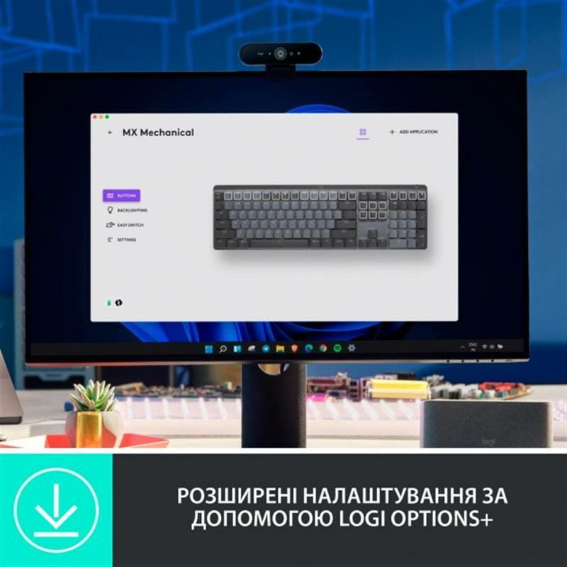 Клавиатура беспроводная Logitech MX Mechanical Graphite Clicky (920-010759)