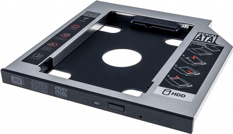 Адаптер Grand-X HDD 2.5" в отсек привода ноутбука SATA/SATA3 Slim 9,5mm (HDC-24C)