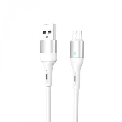 Photos - Cable (video, audio, USB) SkyDolphin Кабель  S06V LED Smart Power USB - microUSB 1м, White (USB-00055 