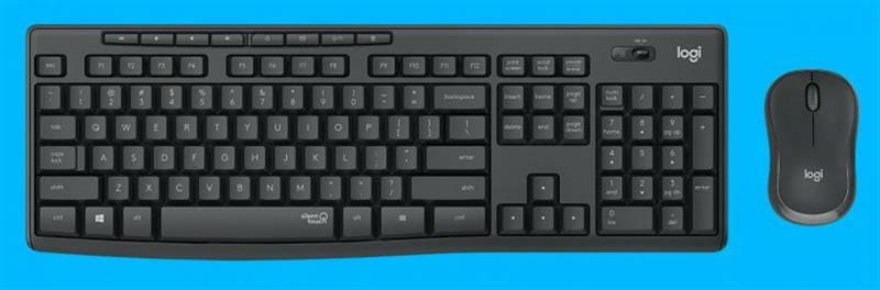 Комплект (клавiатура, миша) бездротовий Logitech MK295 Combo Black (920-009800)