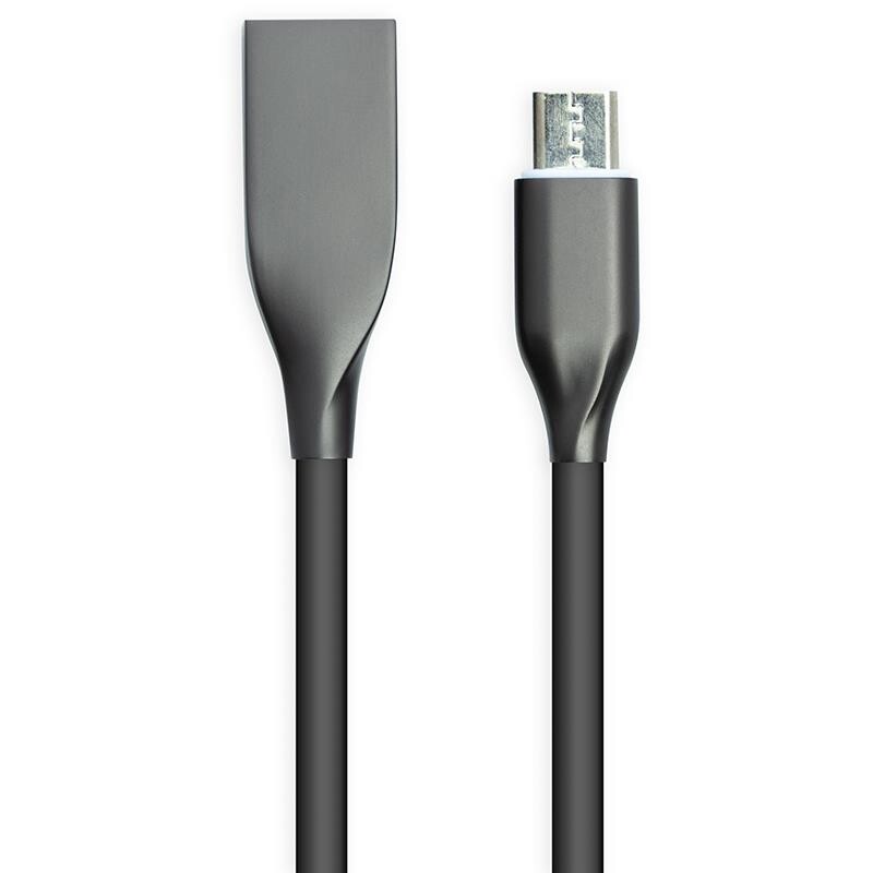 Кабель PowerPlant USB-microUSB, 2м, силікон, Black (CA911233)